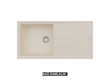 Sağ Damlalıklı 100x50 cm Krem Granit Mutfak Evyesi RealStone Efes 100 P012 Sağ Damlalıklı 100x50 cm Krem Granit Mutfak Evyesi RealStone Efes 100 P012