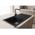 Sağ Damlalıklı 100x50 cm Siyah Granit Mutfak Evyesi RealStone Efes 100 P012