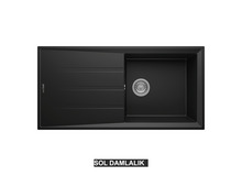 Sol Damlalıklı 100x50 cm Siyah Granit Mutfak Evyesi RealStone Efes 100 P012 Sol Damlalıklı 100x50 cm Siyah Granit Mutfak Evyesi RealStone Efes 100 P012