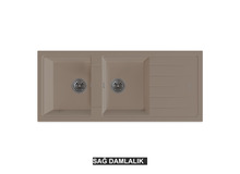 Sağ Damlalıklı 116x50 cm Cappuccino Granit Mutfak Evyesi RealStone Esila P021 Sağ Damlalıklı 116x50 cm Cappuccino Granit Mutfak Evyesi RealStone Esila P021