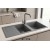Sol Damlalıklı 116x50 cm Gri Granit Mutfak Evyesi RealStone Esila P021