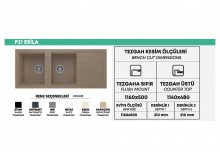 Sol Damlalıklı 116x50 cm Gri Granit Mutfak Evyesi RealStone Esila P021 Sol Damlalıklı 116x50 cm Gri Granit Mutfak Evyesi RealStone Esila P021