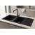Sağ Damlalıklı 116x50 cm Siyah Granit Mutfak Evyesi RealStone Esila P021