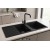 Sol Damlalıklı 116x50 cm Siyah Granit Mutfak Evyesi RealStone Esila P021