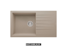 Sağ Damlalıklı 86x50 cm Cappuccino Granit Mutfak Evyesi RealStone Laodikya 86 XL P014 Sağ Damlalıklı 86x50 cm Cappuccino Granit Mutfak Evyesi RealStone Laodikya 86 XL P014
