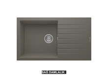 Sağ Damlalıklı 86x50 cm Gri Granit Mutfak Evyesi RealStone Laodikya 86 XL P014 Sağ Damlalıklı 86x50 cm Gri Granit Mutfak Evyesi RealStone Laodikya 86 XL P014