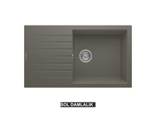 Sol Damlalıklı 86x50 cm Gri Granit Mutfak Evyesi RealStone Laodikya 86 XL P014 Sol Damlalıklı 86x50 cm Gri Granit Mutfak Evyesi RealStone Laodikya 86 XL P014