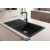 Sol Damlalıklı 86x50 cm Siyah Granit Mutfak Evyesi RealStone Laodikya 86 XL P014