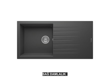 Sağ Damlalıklı 100x50 cm Antrasit Granit Mutfak Evyesi RealStone Laodikya 100 XL P015 Sağ Damlalıklı 100x50 cm Antrasit Granit Mutfak Evyesi RealStone Laodikya 100 XL P015