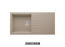 Sağ Damlalıklı 100x50 cm Cappuccino Granit Mutfak Evyesi RealStone Laodikya 100 XL P015 Sağ Damlalıklı 100x50 cm Cappuccino Granit Mutfak Evyesi RealStone Laodikya 100 XL P015