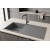 Sağ Damlalıklı 100x50 cm Gri Granit Mutfak Evyesi RealStone Laodikya 100 XL P015
