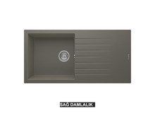 Sağ Damlalıklı 100x50 cm Gri Granit Mutfak Evyesi RealStone Laodikya 100 XL P015 Sağ Damlalıklı 100x50 cm Gri Granit Mutfak Evyesi RealStone Laodikya 100 XL P015