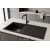 Sağ Damlalıklı 100x50 cm Siyah Granit Mutfak Evyesi RealStone Laodikya 100 XL P015