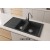Sol Damlalıklı 100x50 cm Antrasit Granit Mutfak Evyesi RealStone Salda 100 P013
