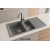 Sağ Damlalıklı 100x50 cm Gri Granit Mutfak Evyesi RealStone Salda 100 P013