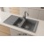 Sol Damlalıklı 100x50 cm Gri Granit Mutfak Evyesi RealStone Salda 100 P013