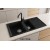Sağ Damlalıklı 100x50 cm Siyah Granit Mutfak Evyesi RealStone Salda 100 P013