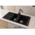 Sol Damlalıklı 100x50 cm Siyah Granit Mutfak Evyesi RealStone Salda 100 P013