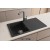 Sağ Damlalıklı 86x50 cm Antrasit Granit Mutfak Evyesi RealStone Troya 86 P004