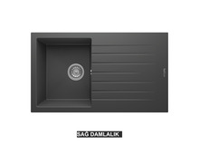 Sağ Damlalıklı 86x50 cm Antrasit Granit Mutfak Evyesi RealStone Troya 86 P004 Sağ Damlalıklı 86x50 cm Antrasit Granit Mutfak Evyesi RealStone Troya 86 P004