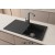 Sol Damlalıklı 86x50 cm Antrasit Granit Mutfak Evyesi RealStone Troya 86 P004