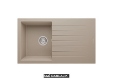 Sağ Damlalıklı 86x50 cm Cappuccino Granit Mutfak Evyesi RealStone Troya 86 P004 Sağ Damlalıklı 86x50 cm Cappuccino Granit Mutfak Evyesi RealStone Troya 86 P004