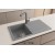 Sağ Damlalıklı 86x50 cm Gri Granit Mutfak Evyesi RealStone Troya 86 P004