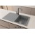 Sol Damlalıklı 86x50 cm Gri Granit Mutfak Evyesi RealStone Troya 86 P004