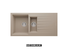 Sağ Damlalıklı 100x50 cm Cappuccino Granit Mutfak Evyesi RealStone Troya 100 P005 Sağ Damlalıklı 100x50 cm Cappuccino Granit Mutfak Evyesi RealStone Troya 100 P005