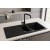 Sol Damlalıklı 100x50 cm Siyah Granit Mutfak Evyesi RealStone Troya 100 P005