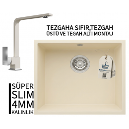 RealStone Steep 50 Krem Granit Evye & Göksu Krem Uyumlu Batarya Seti