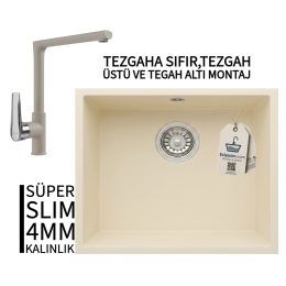 RealStone Steep 50 Krem Granit Evye & Vesta Krem Uyumlu Batarya Seti