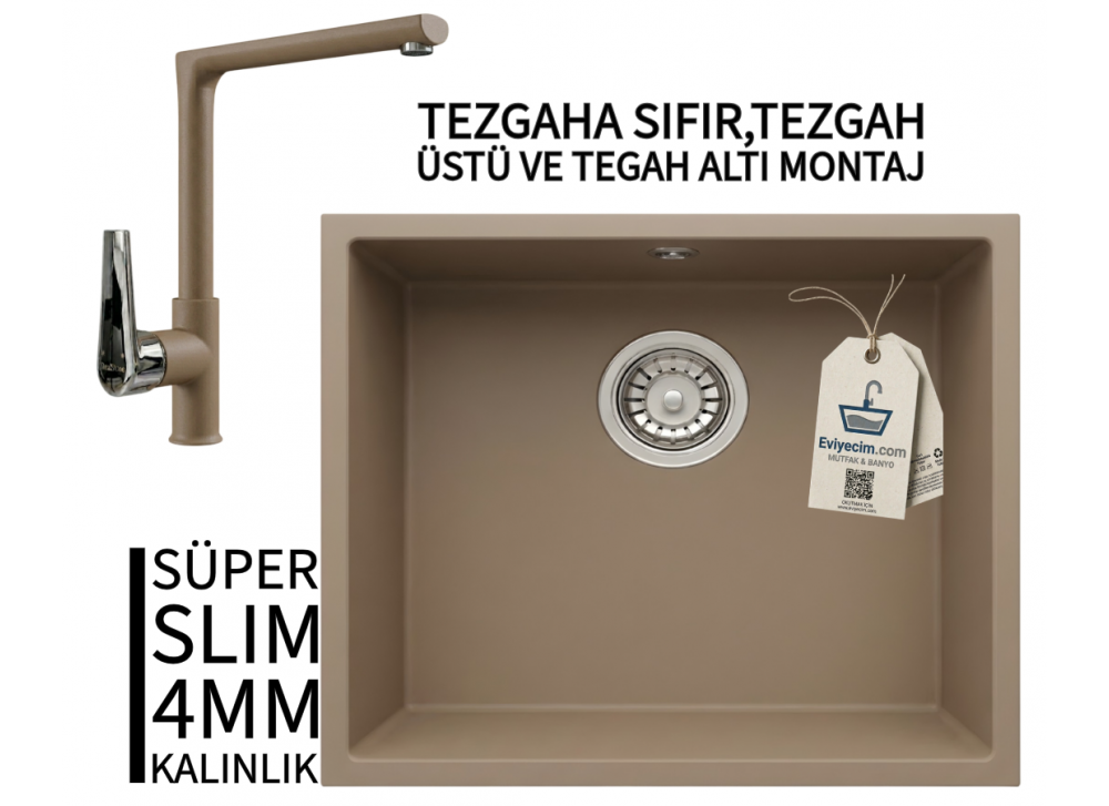 RealStone Steep 50 Cappuccino Granit Evye & Vesta Cappuccino Uyumlu Batarya Seti