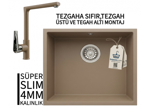 RealStone Steep 50 Cappuccino Granit Evye & Vesta Cappuccino Uyumlu Batarya Seti