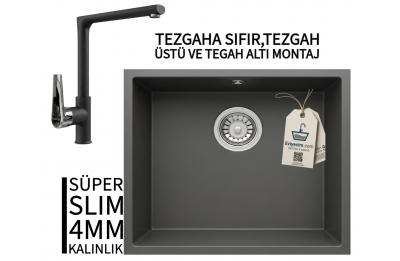 RealStone Steep 50 Antrasit Granit Evye & Vesta Antrasit Uyumlu Batarya Seti RealStone Steep 50 Antrasit Granit Evye & Vesta Antrasit Uyumlu Batarya Seti
