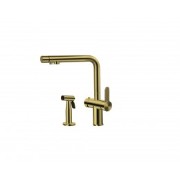Crauf Batarya Lusso 4040 Arıtmalı Mutfak Bataryası - Harici El Duşlu (Side Spray) Set - Imperial Gold (İpeksi Altın)