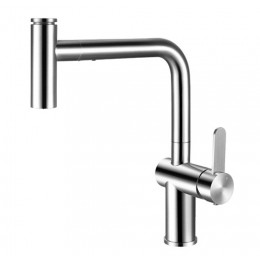 Crauf Batarya Lusso 4035 Spiralli Mutfak Bataryası - Gövdeden Kumandalı Modern Tasarım - Platinum Satin (İnox)