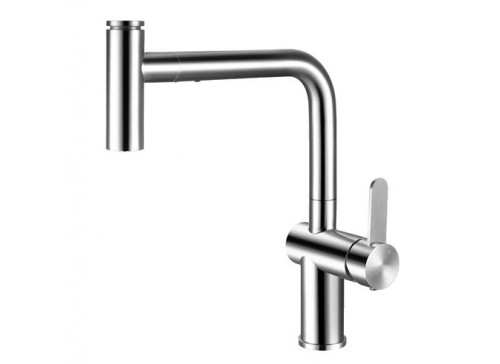 Crauf Batarya Lusso 4035 Spiralli Mutfak Bataryası - Gövdeden Kumandalı Modern Tasarım - Platinum Satin (İnox)