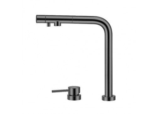Crauf Batarya Ocean 4075 Asansörlü Arıtmalı Mutfak Bataryası - Spiralli 3'ü 1 Arada - Dark Graphite (Füme)