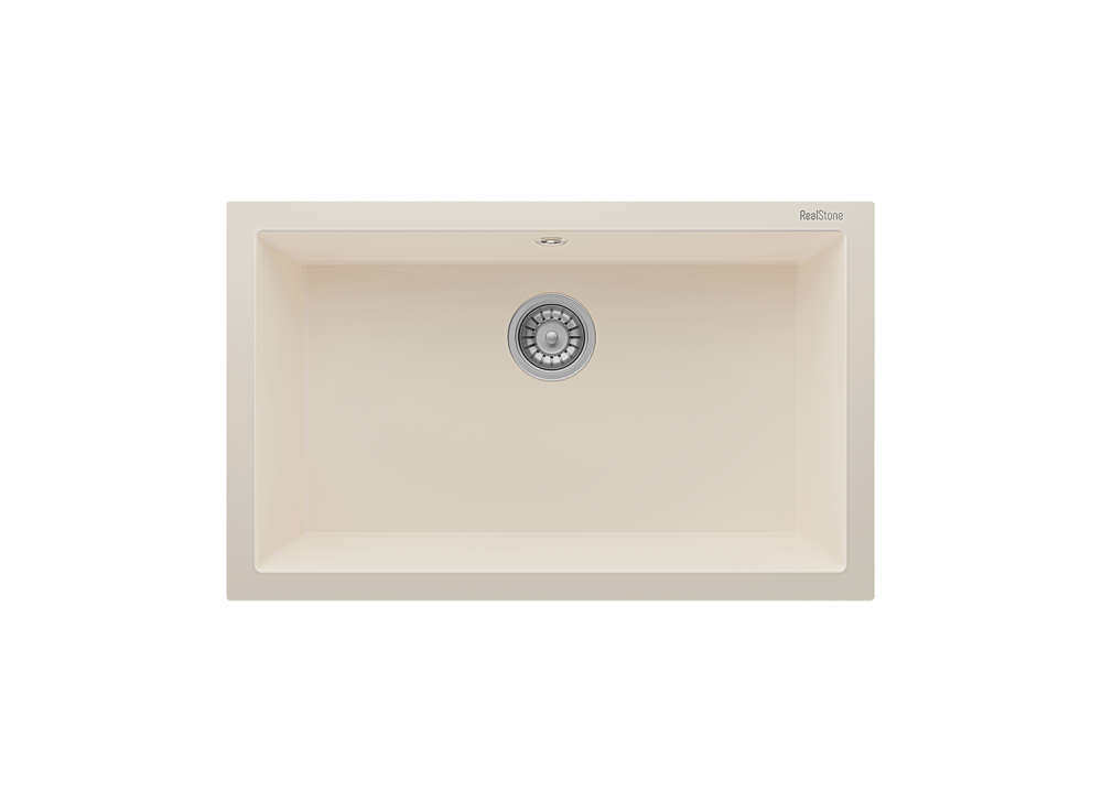 RealStone K003 Didyma 77 Granit Evye 770x530 mm Tek Göz Mutfak Evyesi - RealStone K003 Didyma 77 Krem RealStone K003 Didyma 77 Granit Evye 770x530 mm Tek Göz Mutfak Evyesi - RealStone K003 Didyma 77 Krem