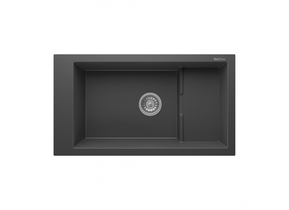 RealStone Knidos P023 Granit Evye 825x460 mm Tek Göz Mutfak Evyesi - RealStone P023 Knidos Antrasit RealStone Knidos P023 Granit Evye 825x460 mm Tek Göz Mutfak Evyesi - RealStone P023 Knidos Antrasit