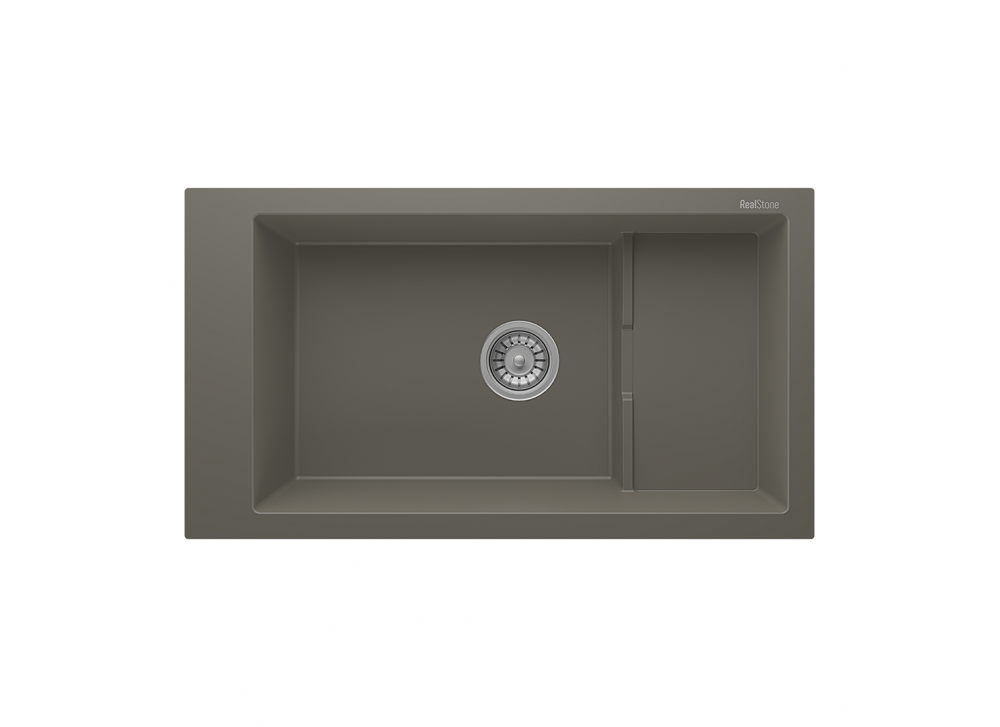 RealStone Knidos P023 Granit Evye 825x460 mm Tek Göz Mutfak Evyesi - RealStone P023 Knidos Gri RealStone Knidos P023 Granit Evye 825x460 mm Tek Göz Mutfak Evyesi - RealStone P023 Knidos Gri