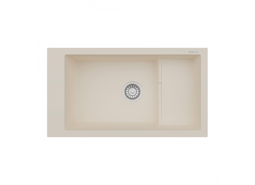 RealStone Knidos P023 Granit Evye 825x460 mm Tek Göz Mutfak Evyesi - RealStone P023 Knidos Krem RealStone Knidos P023 Granit Evye 825x460 mm Tek Göz Mutfak Evyesi - RealStone P023 Knidos Krem
