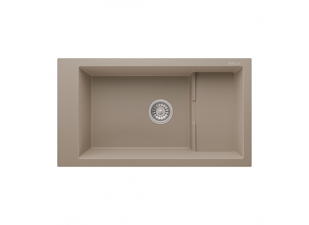 RealStone Knidos P023 Granit Evye 825x460 mm Tek Göz Mutfak Evyesi - RealStone P023 Knidos Cappucino RealStone Knidos P023 Granit Evye 825x460 mm Tek Göz Mutfak Evyesi - RealStone P023 Knidos Cappucino