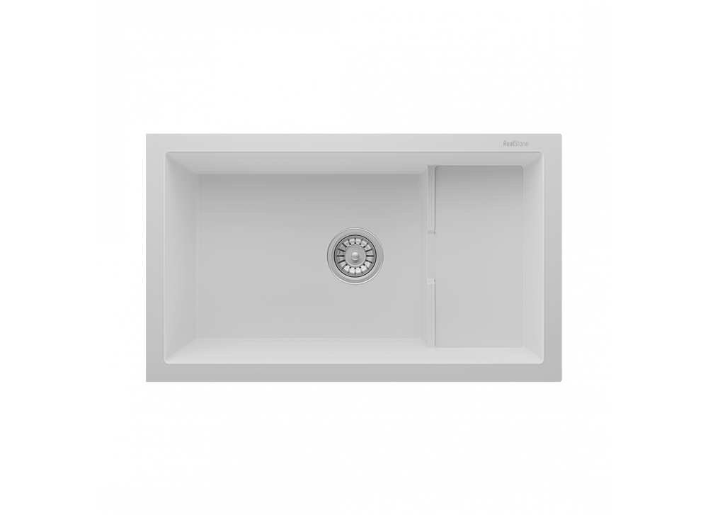 RealStone Patara P017 Granit Evye 770x460 mm Tek Göz Mutfak Evyesi - RealStone P017 Patara Beyaz RealStone Patara P017 Granit Evye 770x460 mm Tek Göz Mutfak Evyesi - RealStone P017 Patara Beyaz