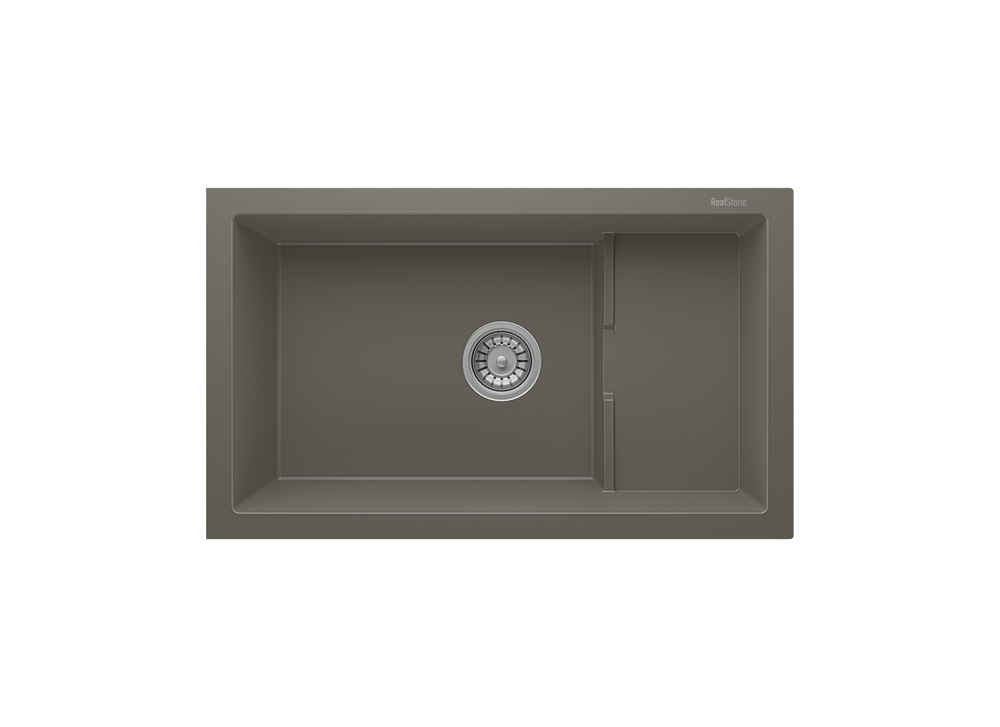 RealStone Patara P017 Granit Evye 770x460 mm Tek Göz Mutfak Evyesi - RealStone P017 Patara Gri RealStone Patara P017 Granit Evye 770x460 mm Tek Göz Mutfak Evyesi - RealStone P017 Patara Gri
