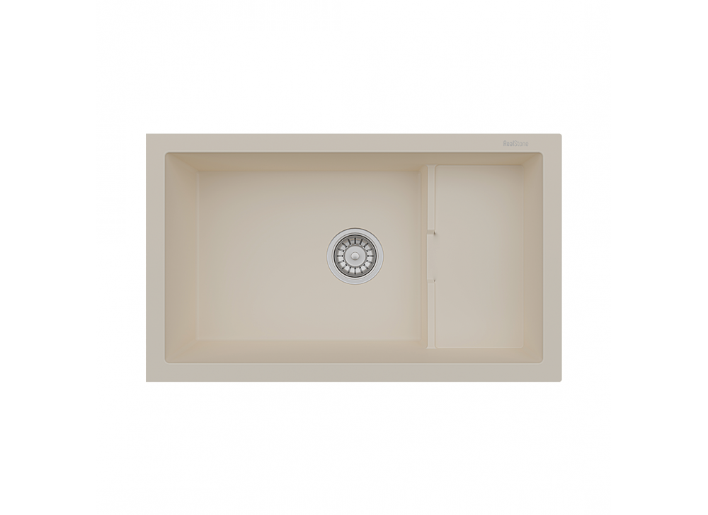 RealStone Patara P017 Granit Evye 770x460 mm Tek Göz Mutfak Evyesi - RealStone P017 Patara Krem RealStone Patara P017 Granit Evye 770x460 mm Tek Göz Mutfak Evyesi - RealStone P017 Patara Krem