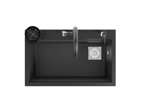 75,5x47 cm Antrasit Akıllı Mutfak Evyesi RealStone Hermes G04 75,5x47 cm Antrasit Akıllı Mutfak Evyesi RealStone Hermes G04