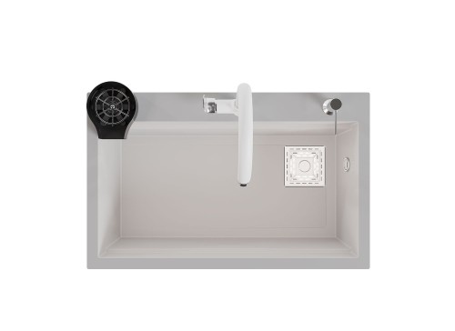 75,5x47 cm Beyaz Akıllı Mutfak Evyesi RealStone Hermes G04 75,5x47 cm Beyaz Akıllı Mutfak Evyesi RealStone Hermes G04