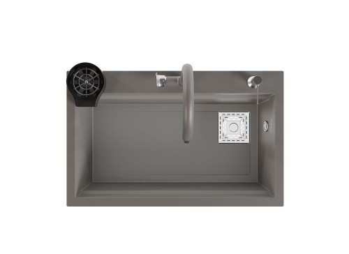 75,5x47 cm Gri Akıllı Mutfak Evyesi RealStone Hermes G04 75,5x47 cm Gri Akıllı Mutfak Evyesi RealStone Hermes G04